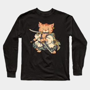 Neko pirate samurai Long Sleeve T-Shirt